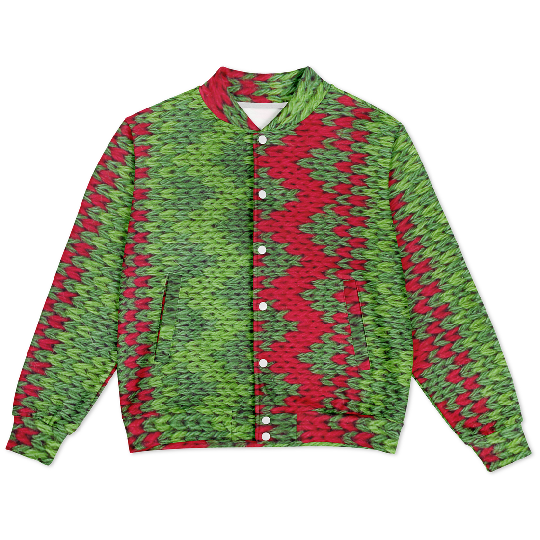 Ugly Christmas Sweater Pattern Baseball Jacket