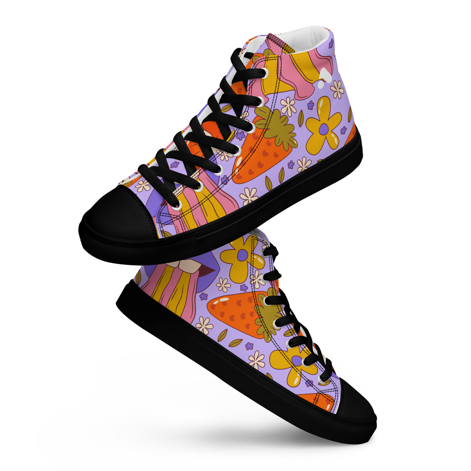 Women’s Trippy Lips Pattern High Top Sneaker