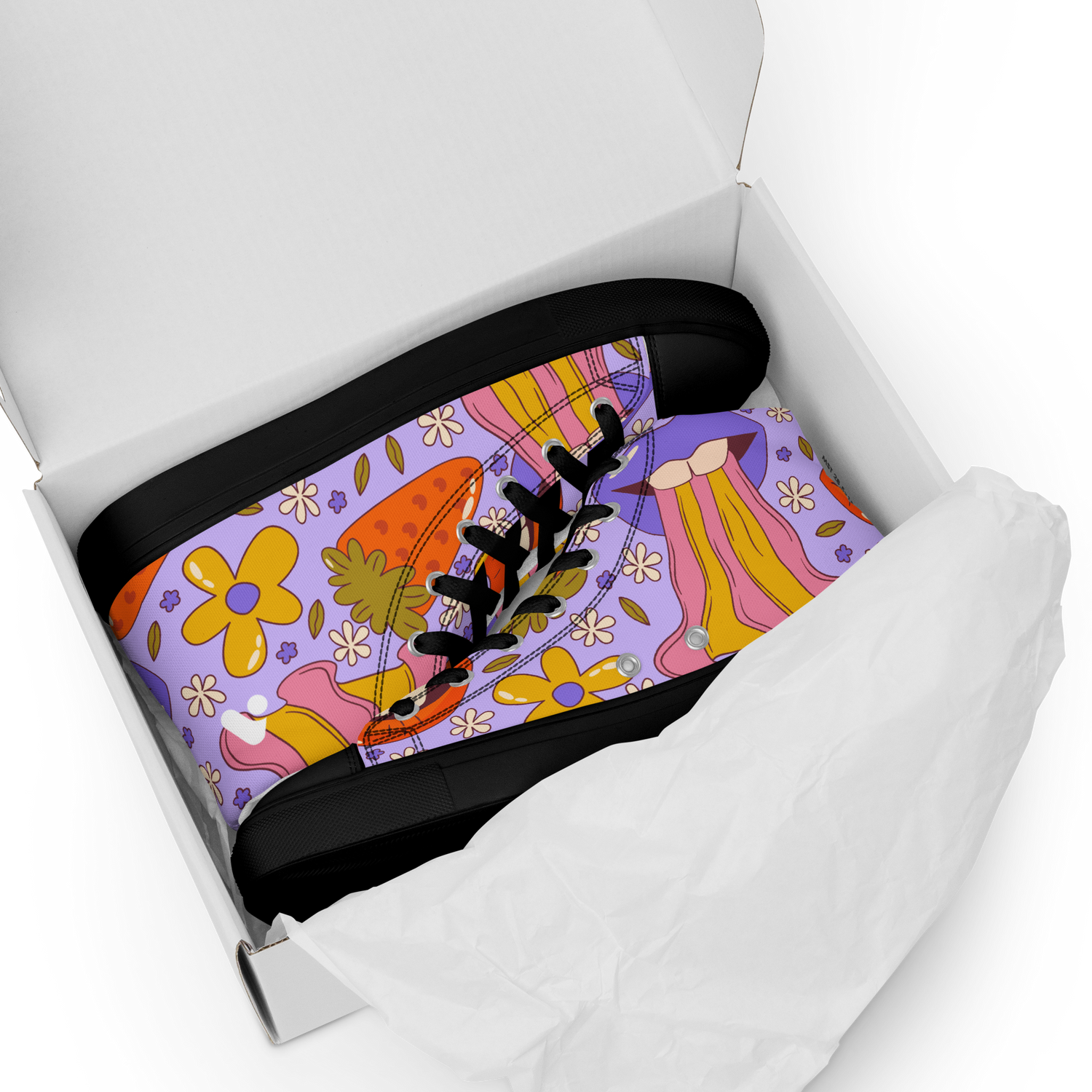 Women’s Trippy Lips Pattern High Top Sneaker