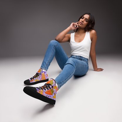 Women’s Trippy Lips Pattern High Top Sneaker