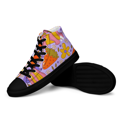 Women’s Trippy Lips Pattern High Top Sneaker