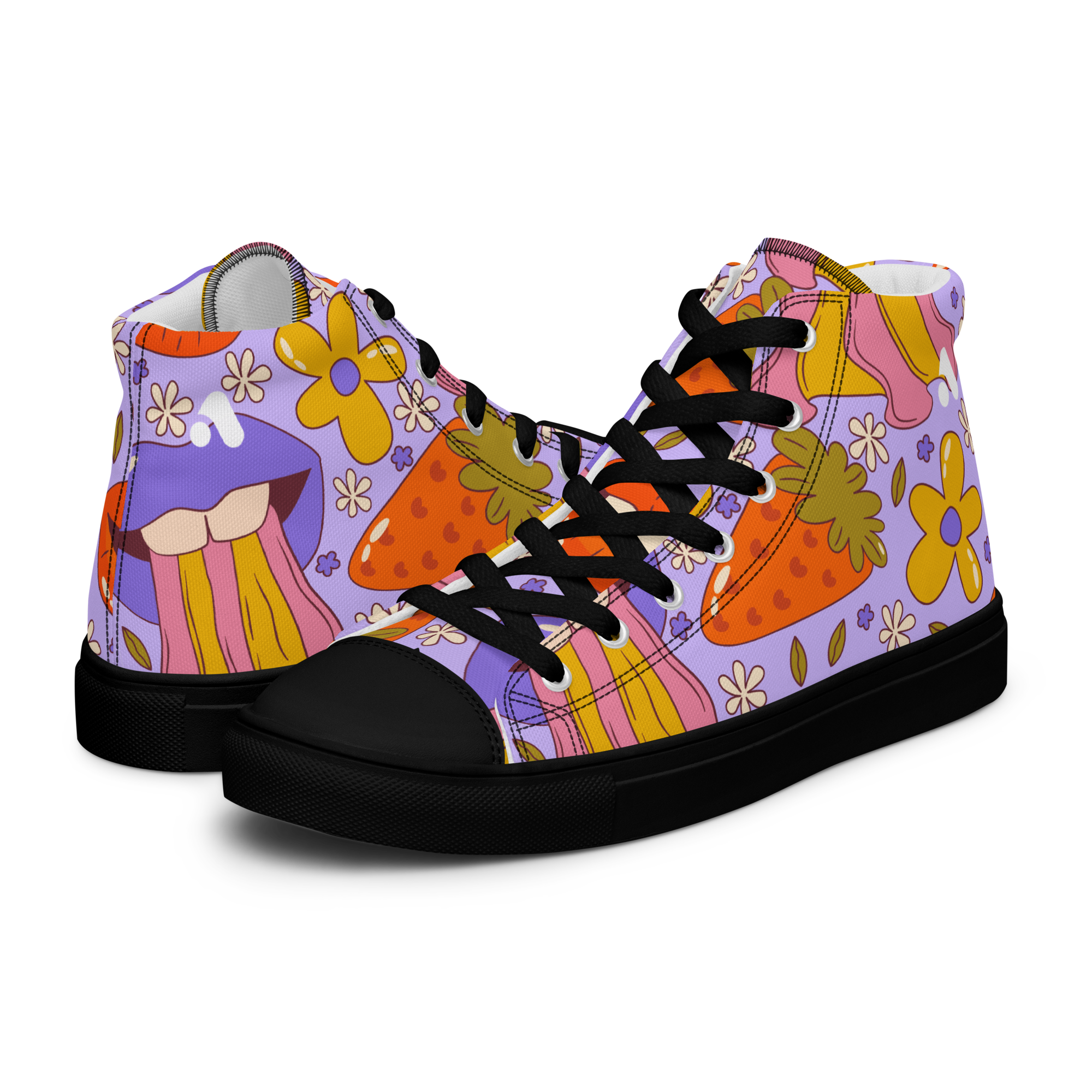 Women’s Trippy Lips Pattern High Top Sneaker