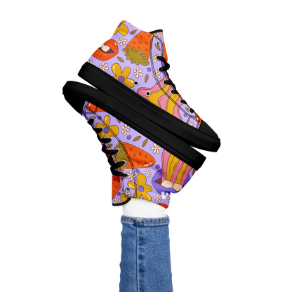 Women’s Trippy Lips Pattern High Top Sneaker