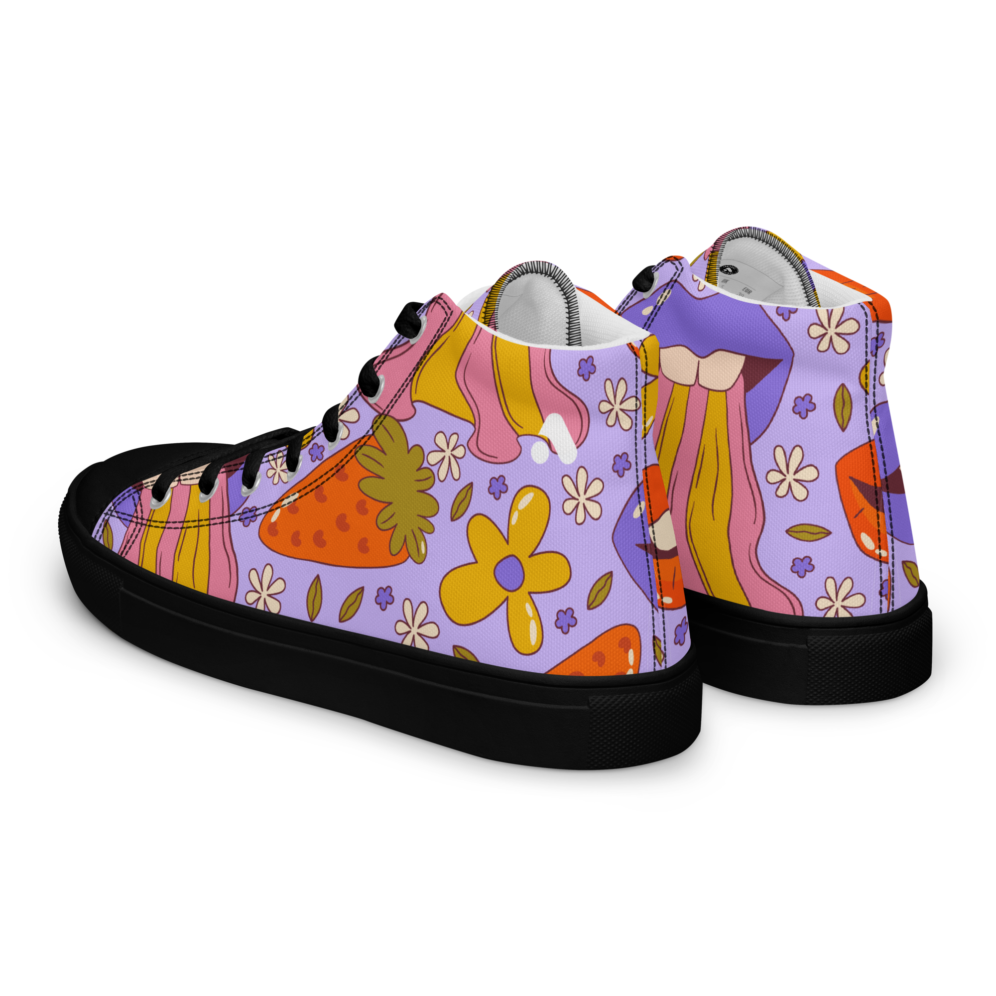 Women’s Trippy Lips Pattern High Top Sneaker