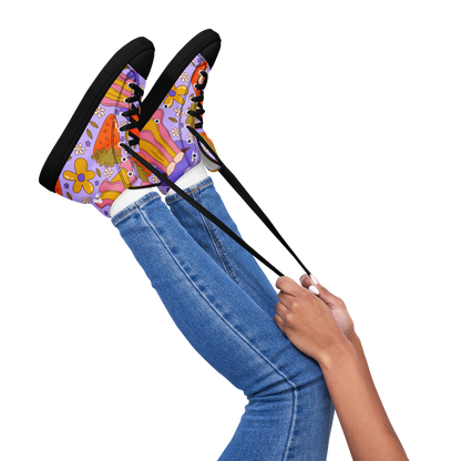 Women’s Trippy Lips Pattern High Top Sneaker