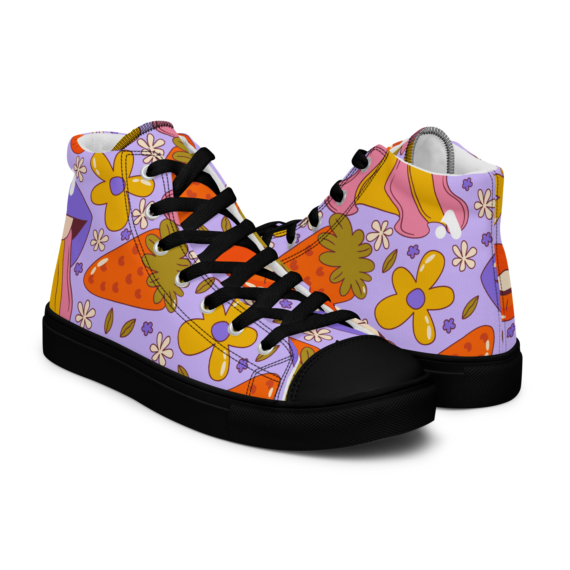 Women’s Trippy Lips Pattern High Top Sneaker