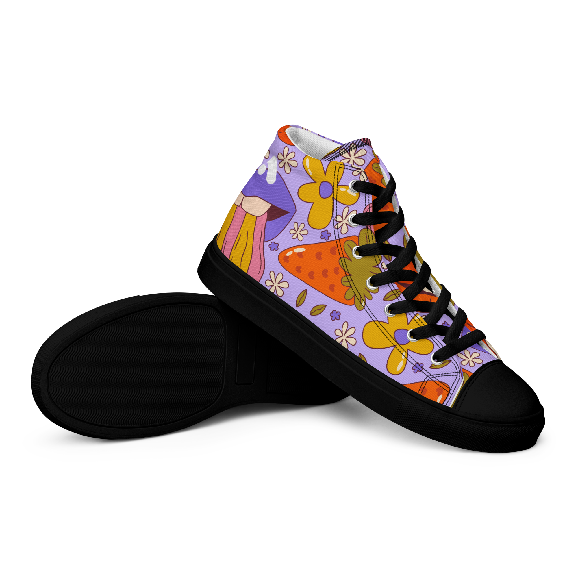 Women’s Trippy Lips Pattern High Top Sneaker