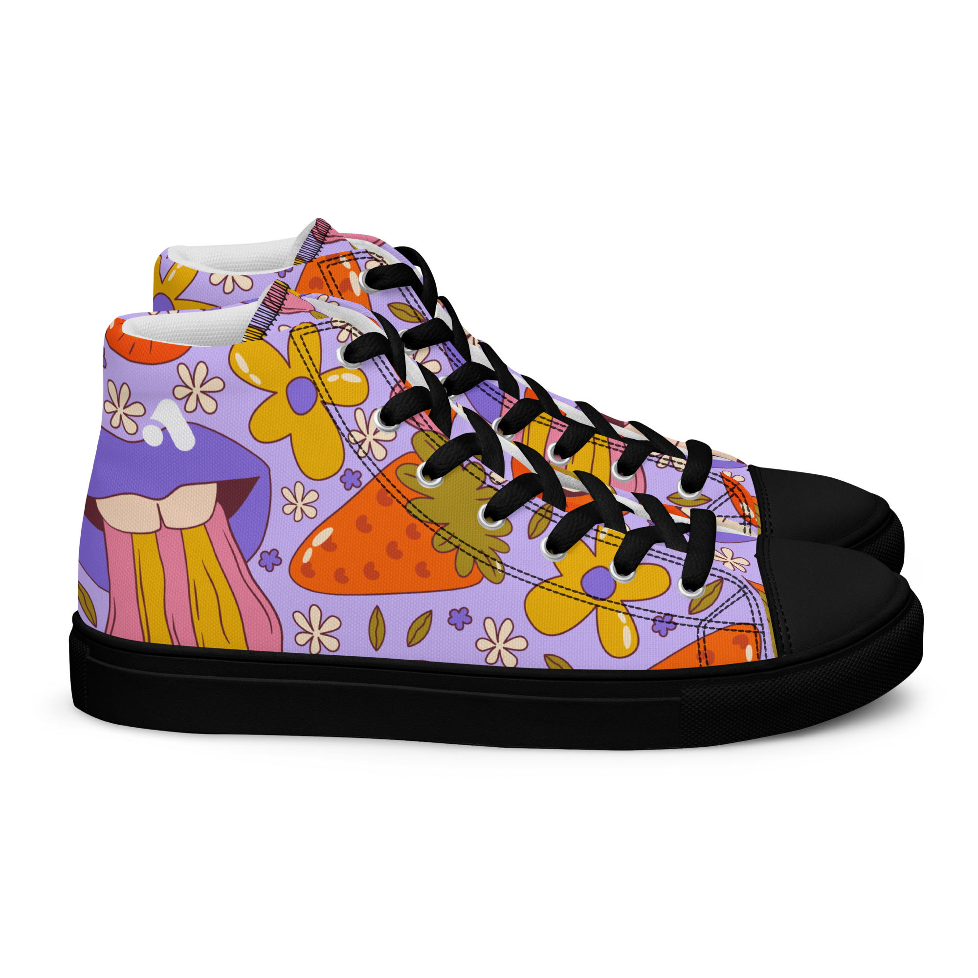 Women’s Trippy Lips Pattern High Top Sneaker