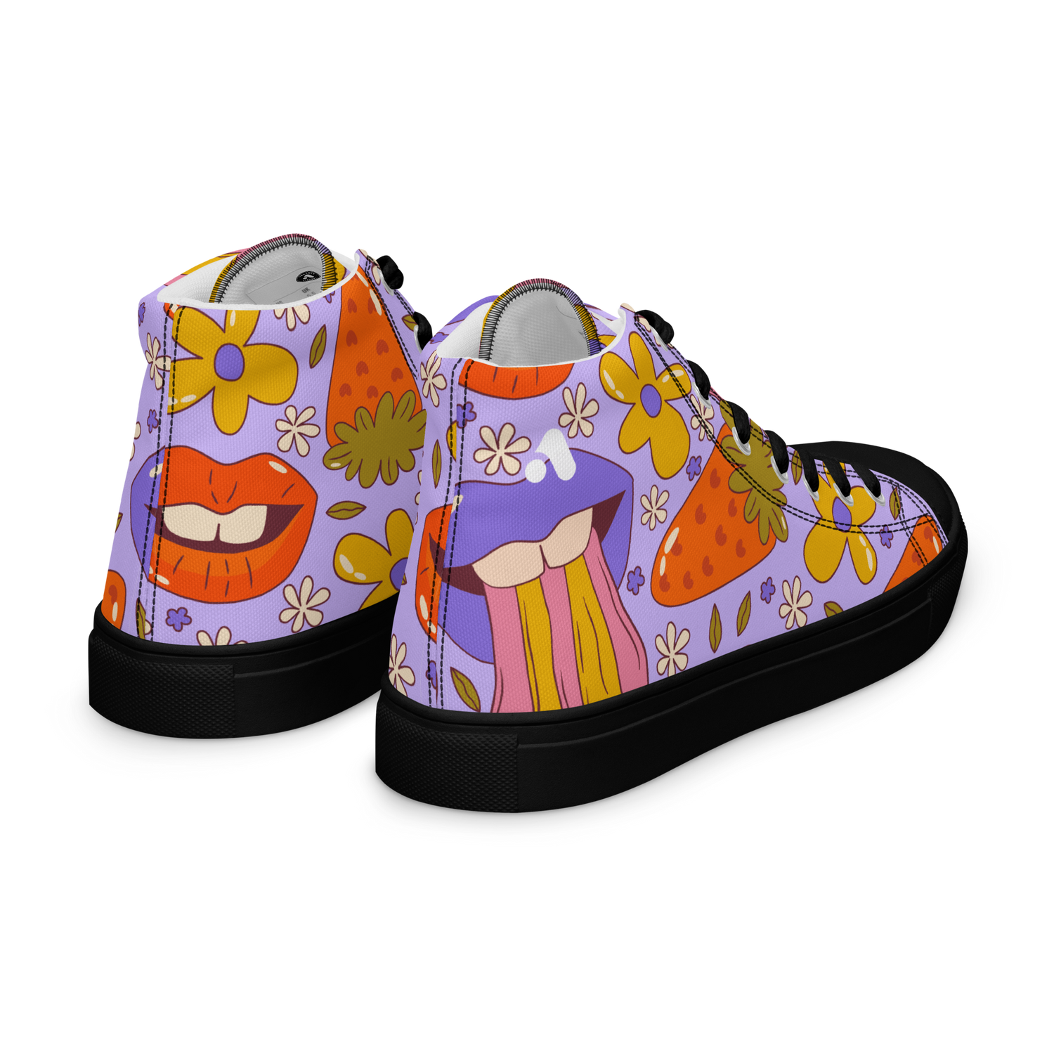 Women’s Trippy Lips Pattern High Top Sneaker