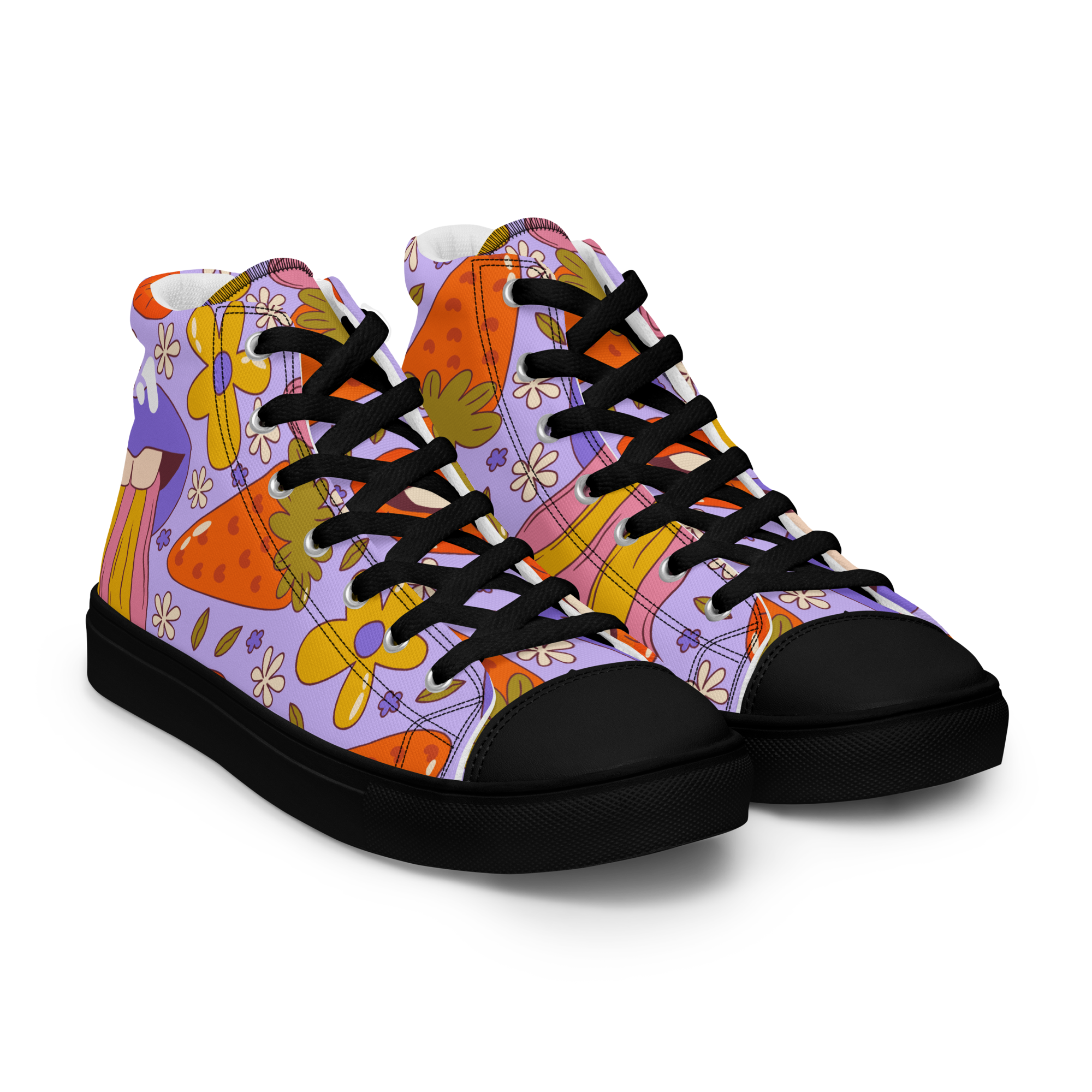 Women’s Trippy Lips Pattern High Top Sneaker