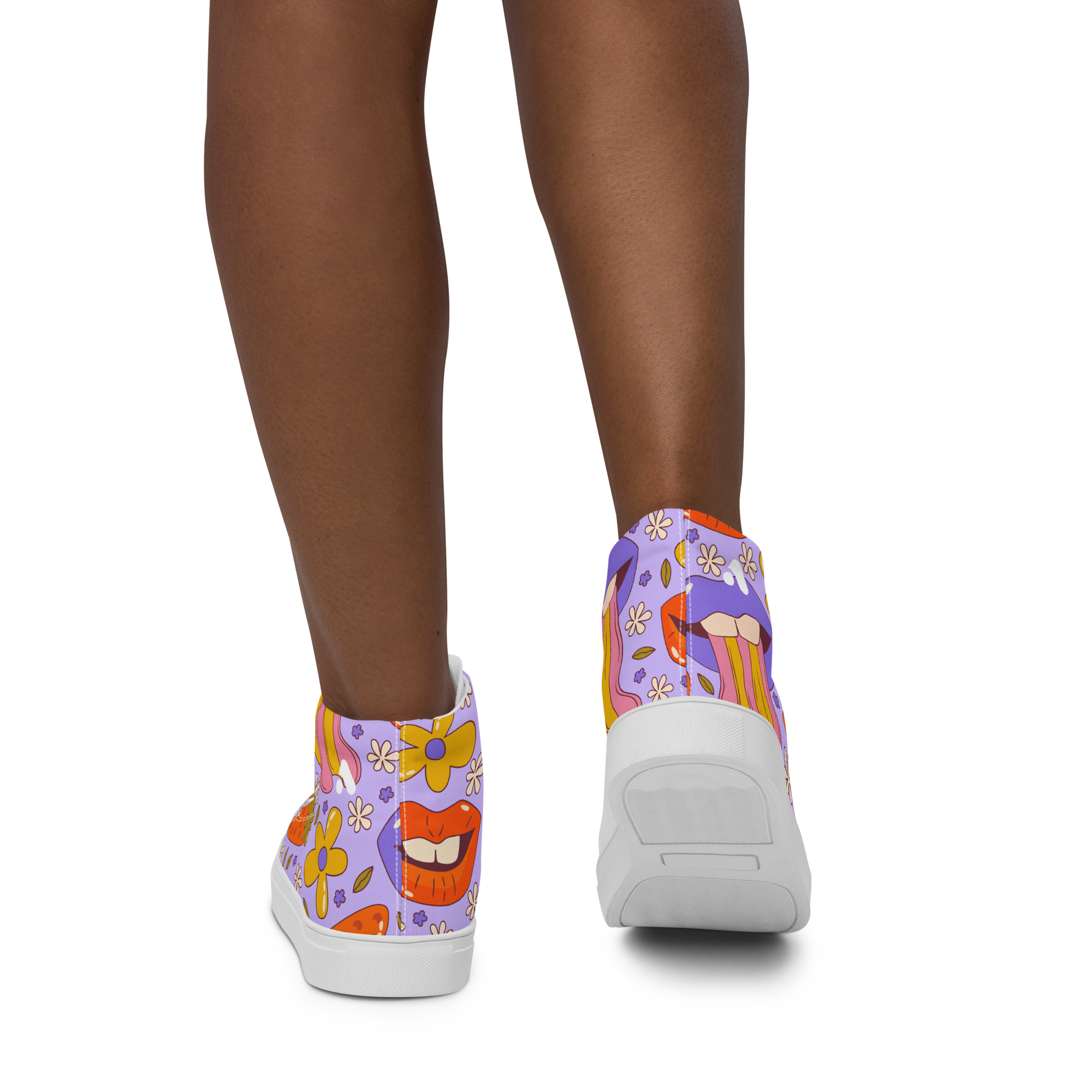 Women’s Trippy Lips Pattern High Top Sneaker