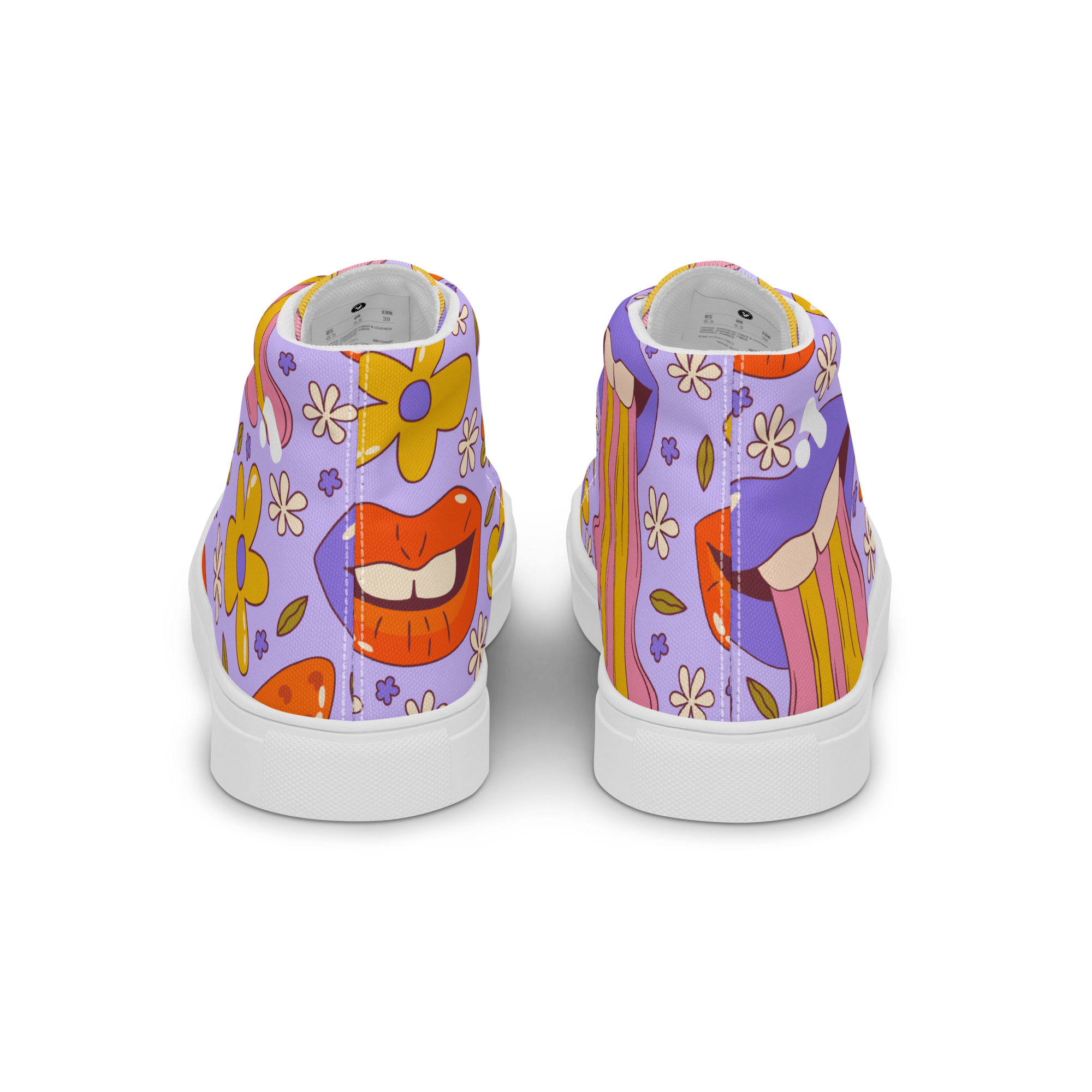 Women’s Trippy Lips Pattern High Top Sneaker