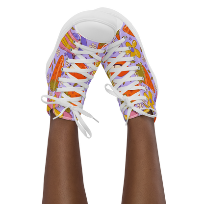 Women’s Trippy Lips Pattern High Top Sneaker