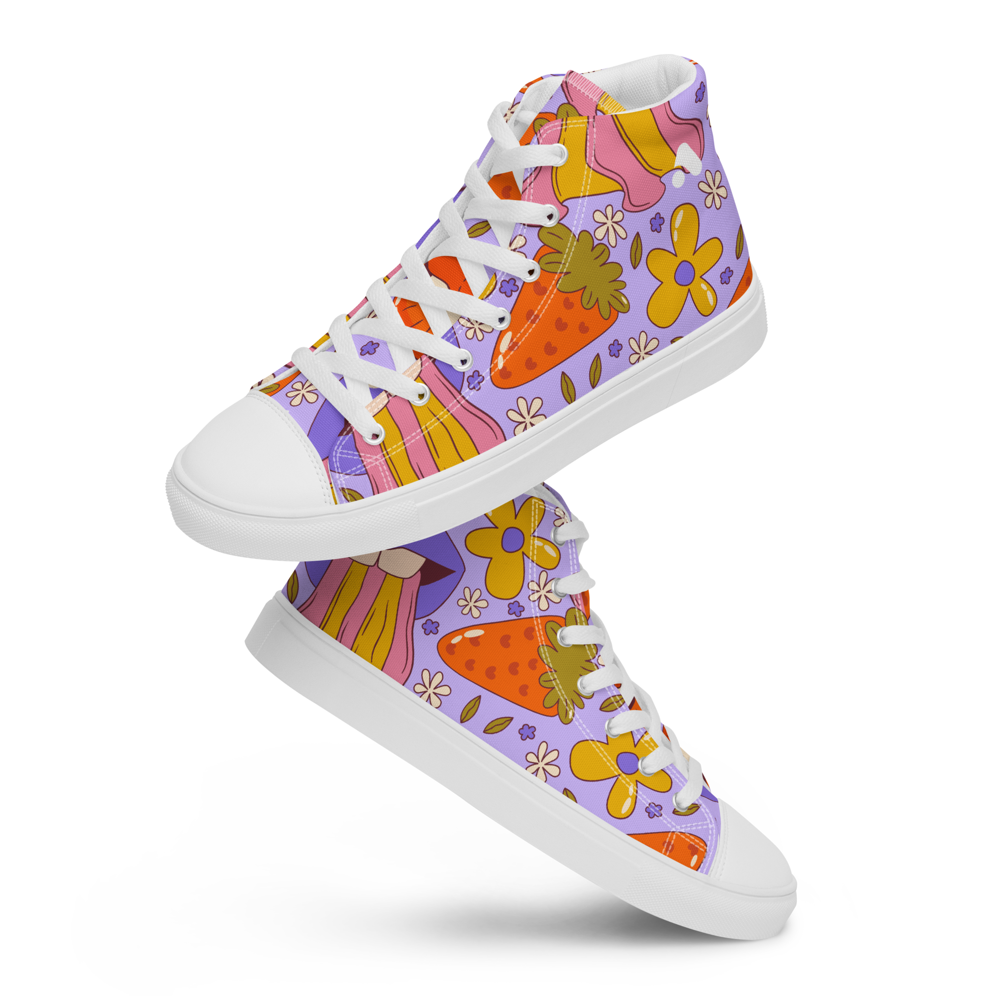 Women’s Trippy Lips Pattern High Top Sneaker