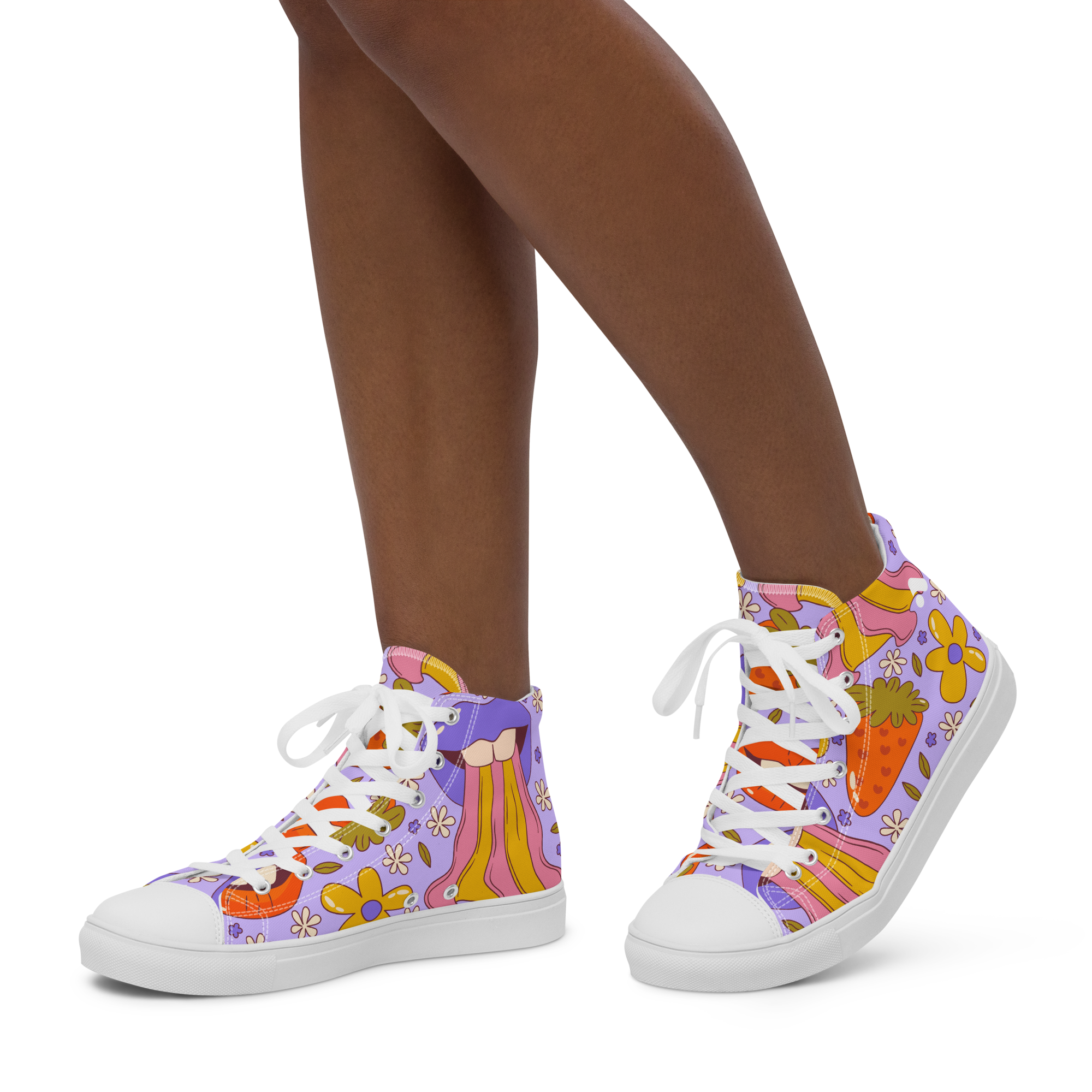 Women’s Trippy Lips Pattern High Top Sneaker