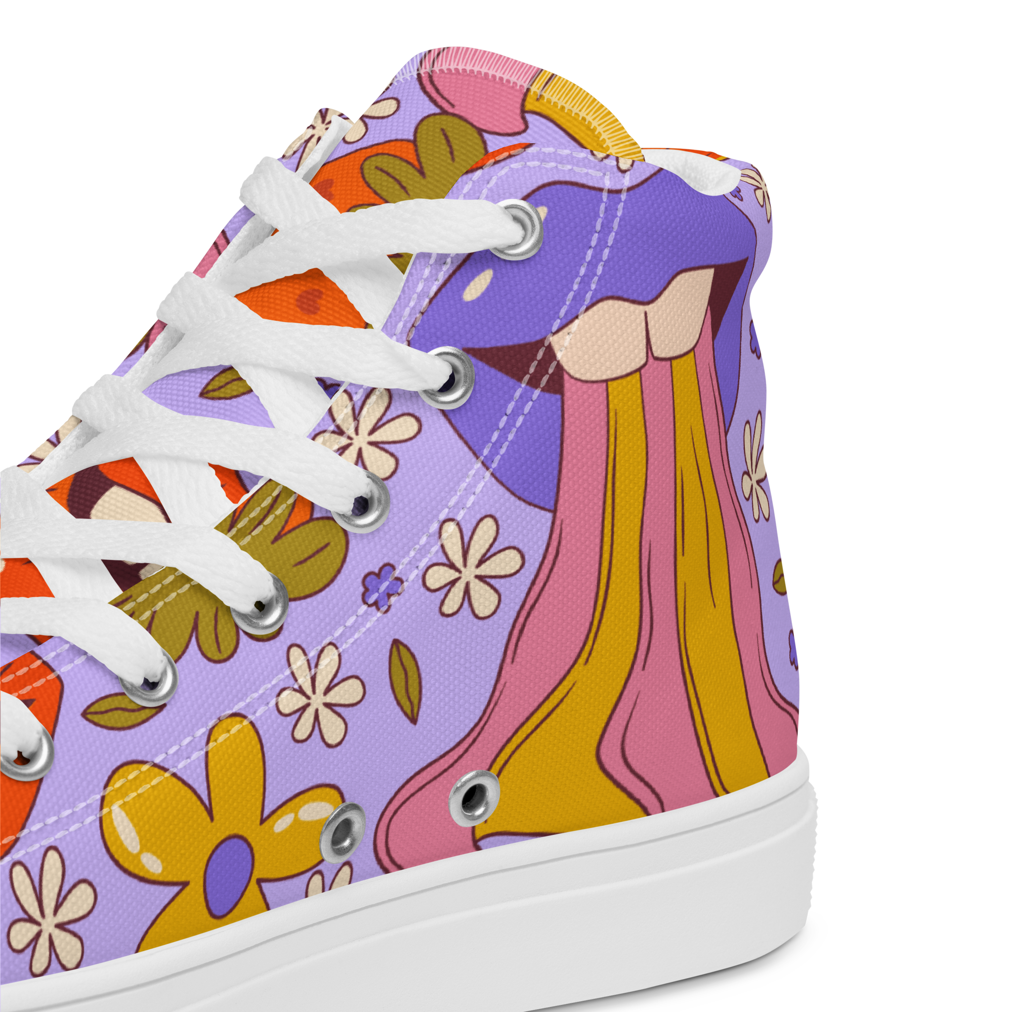 Women’s Trippy Lips Pattern High Top Sneaker