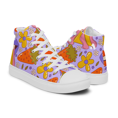 Women’s Trippy Lips Pattern High Top Sneaker