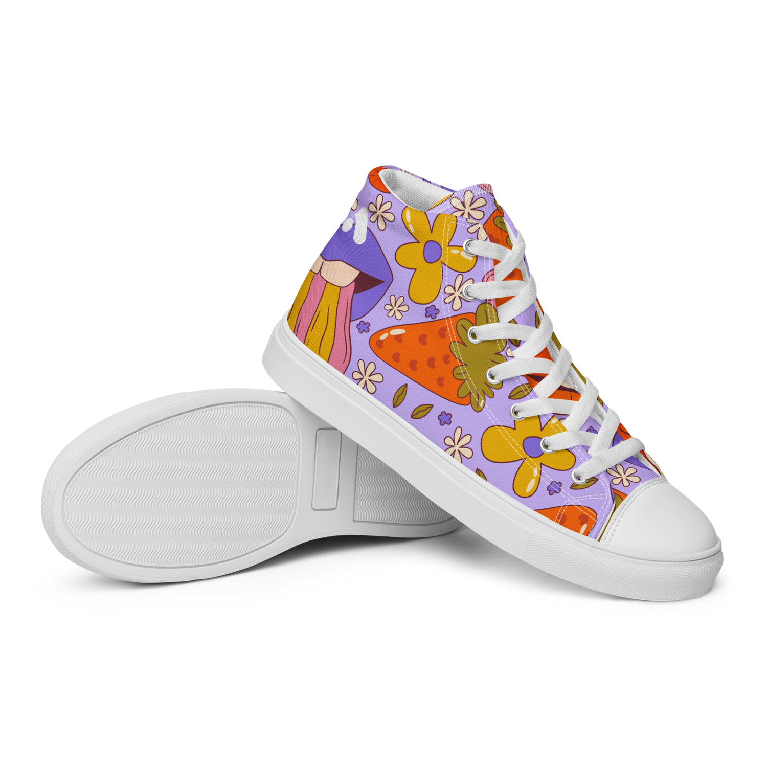 Women’s Trippy Lips Pattern High Top Sneaker