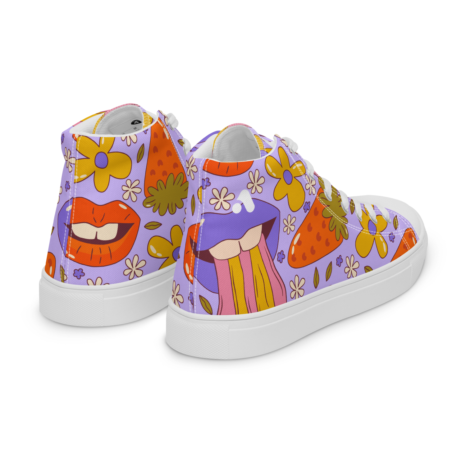 Women’s Trippy Lips Pattern High Top Sneaker