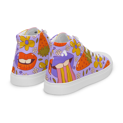 Women’s Trippy Lips Pattern High Top Sneaker