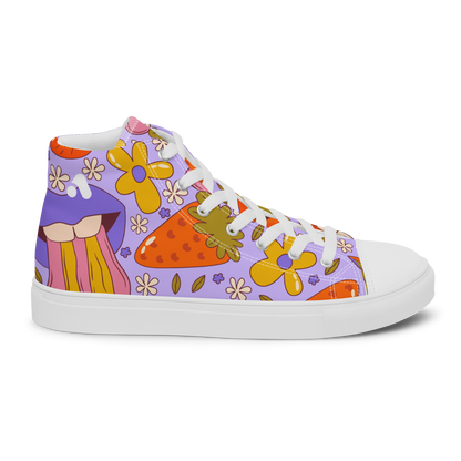 Women’s Trippy Lips Pattern High Top Sneaker